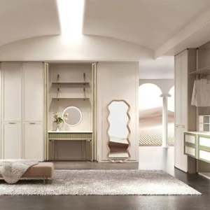<b>French</b> Light Luxury Cream Series Advanced Feeling Walk-in Cloakroom Bedroom <b>Wardrobe</b> - Product Image 3