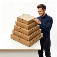 Boîte à pizza jetable en carton ondulé rigide, écologique, avec logo personnalisé imprimé, doublée d'éponge, qualité alimentaire, vente en gros