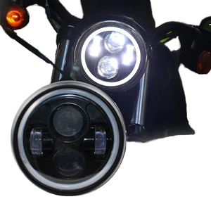 ไฟหน้ารถมอเตอร์ไซค์ LED ทรงกลม 7 นิ้ว พร้อมไฟ Angle Eyes 12V 24V ไฟเลี้ยว สำหรับ Lada Niva Urban Offroad 4X4 - Product Image 1