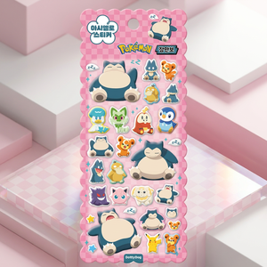pokemon Marshmallow 3D Puffy Cartoon PVC <b>Stickers</b> Snorlax Korean Cute Character Soft UV Printed UV Varnishing Diary <b>Laptop</b> - Product Image 2