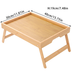 Diligent Tree Wooden Folding Table Qtzm0409 <b>Foldable</b> Multi Functional Bedside <b>Desk</b> For Home Bedroom Use - Product Image 4