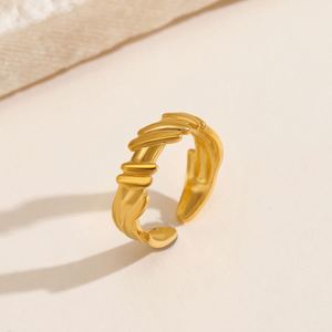 INS Style Trendy Twisted <b>Ring</b> for Women Adjustable High End Golden <b>Finger</b> <b>Ring</b> Minimalist Design Best Selling Jewelry - Product Image 4