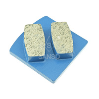 Bloc de ponçage diamanté OEM de haute qualité, à trois segments Redi Lock, outils Absavise pour polisseuse de sols en béton, épaisseur 10 mm