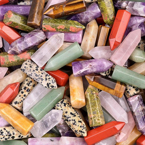 Wholesale 12.5*38mm Crystal Hexagonal <strong>Single</strong> Pointed Pillar Ornaments Natural Gemstone Points Hexagon Column Home Decoration - Product Image 5