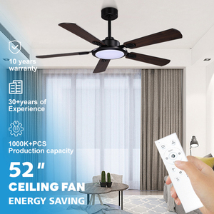Ventilateur de plafond LED silencieux à 5 pales pour salon, avec télécommande F5671G, ventilateur de plafond avec lumière F5671 - Product Image 1