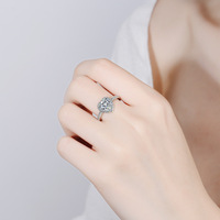 Trendy hartvormige ring van verguld 18K goud met zirkoon, open verstelbaar, damesring voor Valentijnsdag, liefdesbelofte