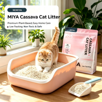 Litière pour chat à base d'amidon de manioc, jetable, agglomération rapide, hautement absorbante, excellente gestion des odeurs, faible dispersion, sable pour chat à base végétale