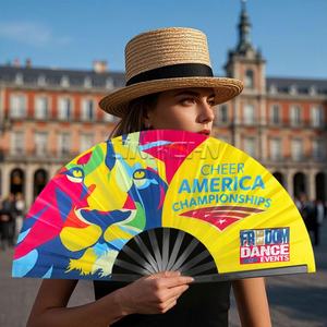 Nuevo ventilador Rave con LOGOTIPO impreso personalizado, ventilador de mano grande de 33cm plegable para Performance Festival Party - Product Image 3