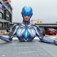 Statue Gonflable Géante Femme Cyborg Cyberpunk pour Événements Technologiques et Décoration Scénique Publicitaire