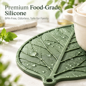 Food Grade Silicone Hot <b>Pad</b> Leaf Shape Trivet 230C <b>Heat</b> Resistant Non-Slip Mat for Dining Table Oven Kitchen Decor - Product Image 4
