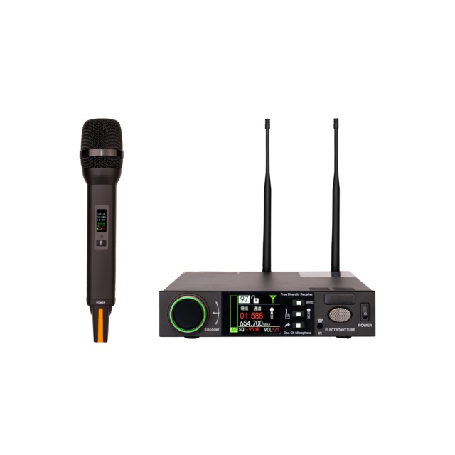 Professional Single Channel UHF Wireless Microphone System 640-690MHz Long Range Digital Stage Karaoke Conference Microphone