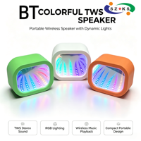 Haut-parleur portable Bluetooth TWS sans fil 2026 avec éclairage RGB, mini-enceinte 5W à son surround 360° pour la maison et les fêtes en extérieur