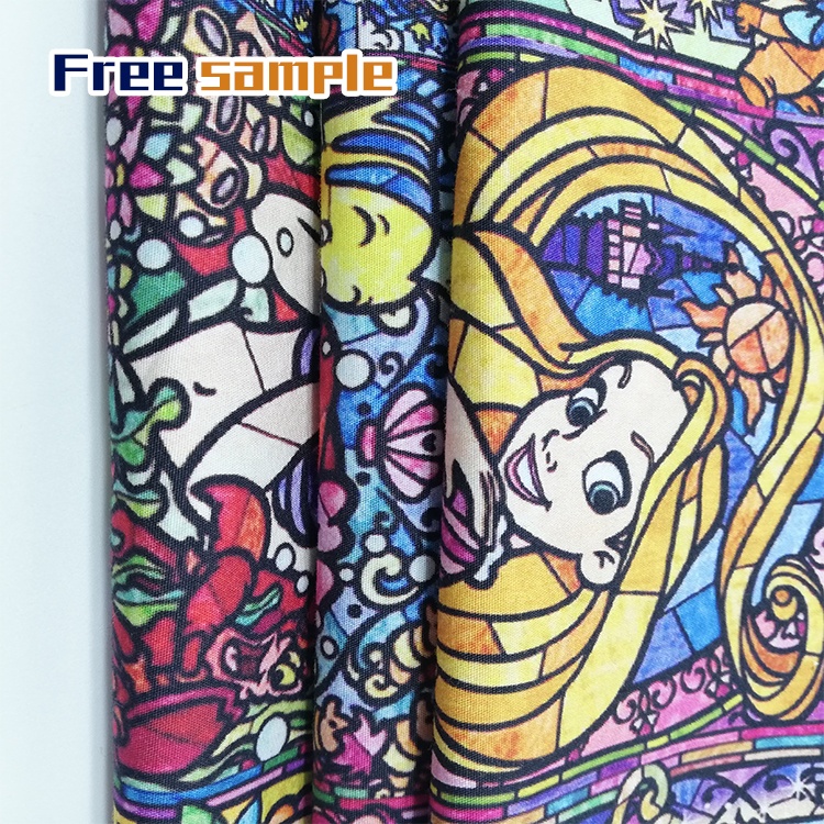 Профессиональный дизайн на заказ Цифровая печатная ткань известный мультяшный персонаж 100% хлопок тканая ткань для детской одежды