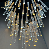 Lustre en acrylique personnalisé Hôtel Villa Escalier Décoration Cristal Suspension à LED