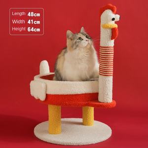 Árbol rascador único para gatos con forma de gallina, poste de sisal duradero, torre para gatitos con cama de terciopelo suave, muebles modernos para mascotas - Product Image 6