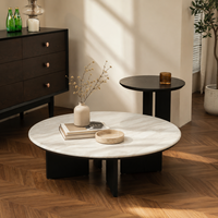 Table basse moderne de haute qualité, écologique, en marbre et bois, durable, finition personnalisée, garantie d'un an, meubles de salon