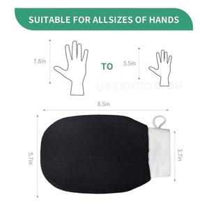 Exfoliërende handschoenen met eigen logo, diepe exfoliërende badhandschoenen, huidvriendelijke exfoliërende wanten voor de douche, lichaamscrubber - Product Image 2