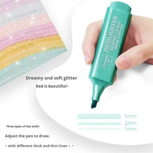 Stylo surligneur métallique Morandi <span class=keywords><strong>Guangna</strong></span> 6627, ensemble de marqueurs fluorescents multicolores, protection oculaire de haute valeur, surlignage des notes - Product Image 3