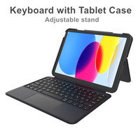 Clavier de tablette 3 broches en gros avec connecteur intelligent et étui robuste en TPU pour iPad, détachable, antichoc en PU avec support réglable