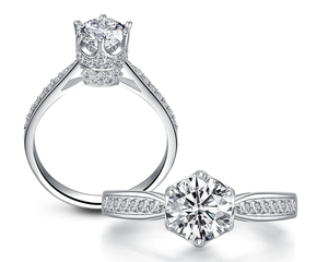 Bague solitaire en argent sterling 925 avec diamant naturel de 6 carats de taille coussin, pierre latérale en moissanite pour mariage et fiançailles unisexe, CD - Product Image 2