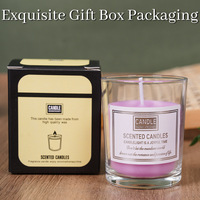 Bougie d'aromathérapie artisanale de style nordique, senteurs lavande, pêche blanche et oolong, dans un gobelet givré, en cire de soja, pour mariage et Thanksgiving