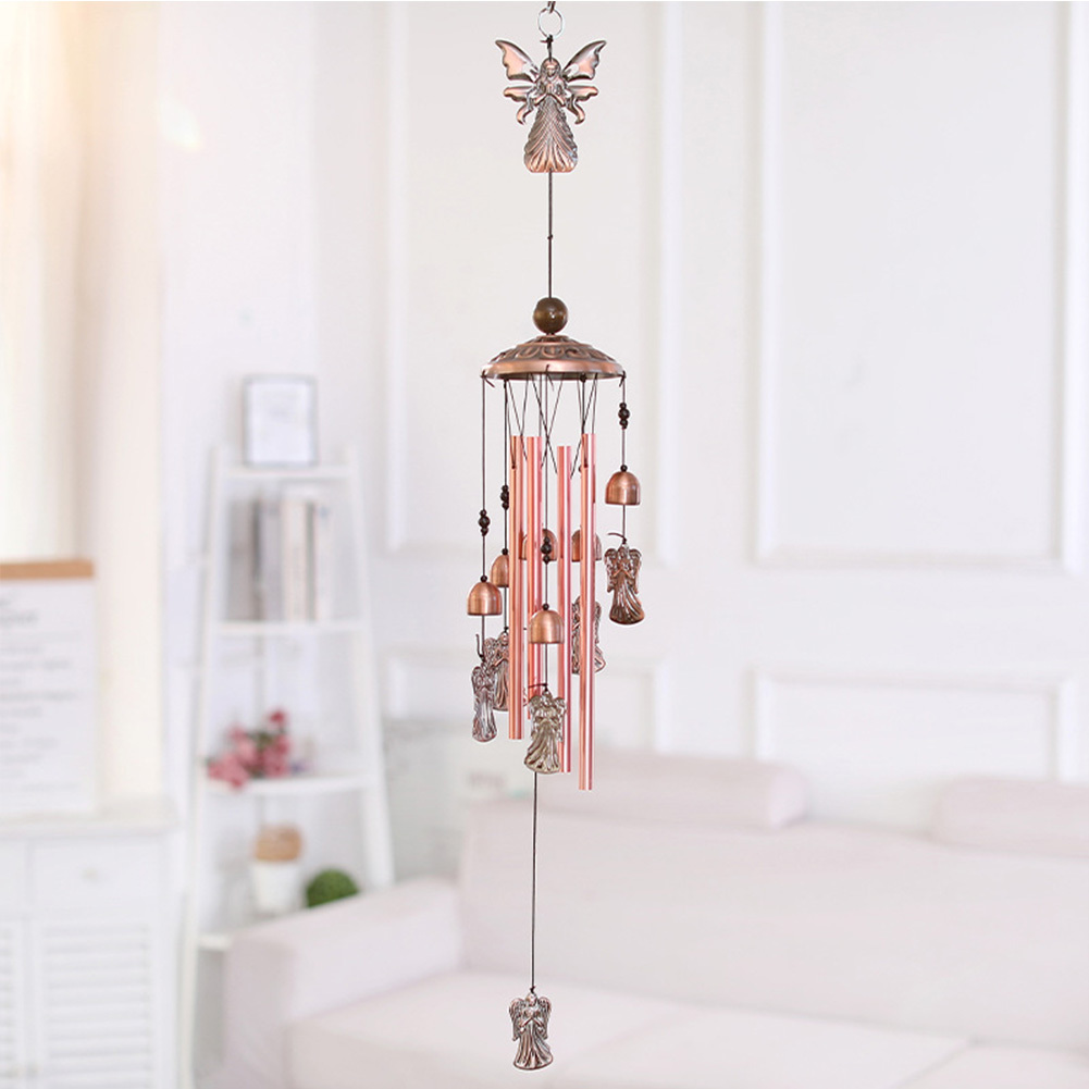 Lot 8 Cloches Vintage Cuivre - Cloche Suspendue Arbre Carillon Éolien Décoration Artisanat