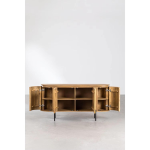 Elegant <b>Rustic</b> Wooden <b>Sideboard</b> With Artisan Carved Detailing And Large Drawers For Dining Room Furniture - Product Image 4