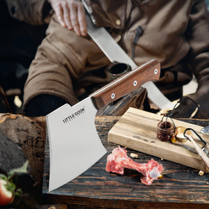 Couteau de cuisine en métal Heavy Duty Butcher Axe Meat Cleaver avec manche en bois pour couper et hacher les os - Product Image 2
