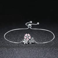 BAGREER SCB055 Klassischer Modischer Blumenförmiger 925 Sterling Silber Gänseblümchen-Kirsch-Anhänger, Dehnbar, Geschenk, Party, Großhandel, Box, Zirkon-Charm