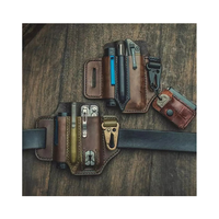 Ensemble d'outils EDC multifonctionnels antivol vintage, portable, pour la survie en plein air, sac de ceinture suspendu, rangement pour le camping, respectueux de l'environnement