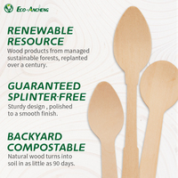 Kit de couverts en bois biodégradables pour compagnies aériennes – Cuillères en bois économiques en vrac