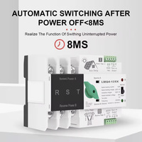 Invertisseur solaire photovoltaïque LVMA 2P 3P PC DIN Rail ATS, interrupteur intelligent à double alimentation, 125A, certifié CE, 10kA, transfert automatique