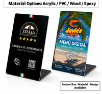 Support de table en acrylique pour carte de commentaires NFC, plaque de commentaires pour comptoir de restaurant, cartes NFC, carte avis Google, carte à tapoter