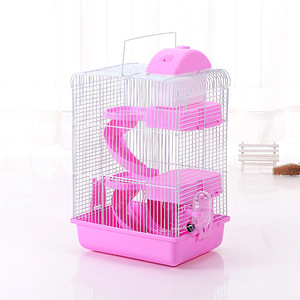 <span class=keywords><strong>Cage</strong></span> à <span class=keywords><strong>hamster</strong></span> en gros avec poignée de transport, roue d'exercice, gamelle et distributeur de nourriture - Product Image 2