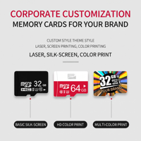 Carte SD et TF en plastique haute vitesse 4 Go/16 Go/32 Go/64 Go Mini carte TF CLASSE 10/C10 pour appareil photo numérique