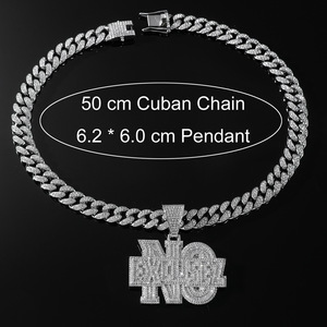 Colliers pendentifs en alliage plaqué or et argent style hip-hop, design simple fait main, bijoux de mode pour hommes, vente chaude - Product Image 5