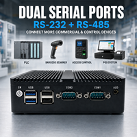 Düşük Güçlü Celeron N2840 Çift MSATA SATA Fansız Gömülü Bilgisayar 2 Lan 2 Com RS232 RS485 12V POS Kiosk için