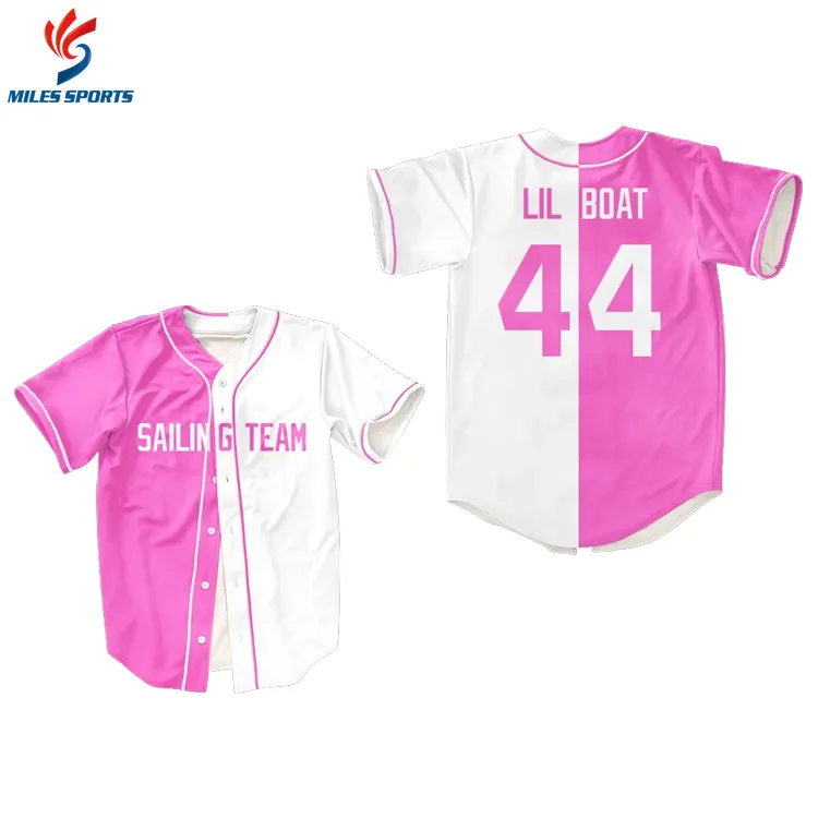 Benutzerdefinierte Leere Baseball Trikots Großhandel Rosa Baseball Jersey Frauen