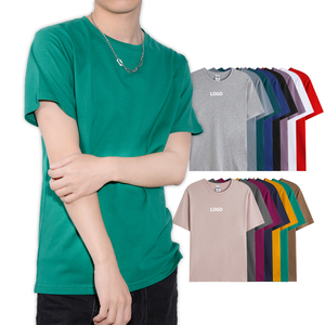 Wholesale Custom Your Brand Logo 100% Cotton Blank Men T Shirt <b>Plain</b> Casual Men's T-shirts - Product Image 2