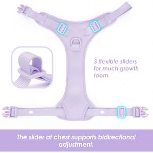 Arnés para Perro Sunraymascota, Tipo Chaleco, Sin Tirones, con Clip Frontal, Diseño Sólido, Estilo Simple, Talla XL, para Todas las Razas (Morado Claro M) - Product Image 6