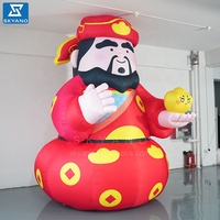 Personnalisé gonflable dieu de la richesse argent dieu dessin animé mascotte gonflable personnage sculpture gonflable publicité gonflable