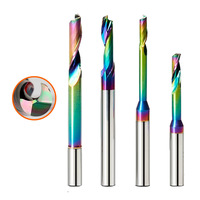 Fresa de Carburo de Tungsteno para Centro de Mecanizado, Diseño Helicoidal de Una Sola Filo, Recubrimiento Colorido para Perfiles de Aluminio de Ventanas/Puertas