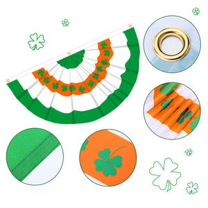 Drapeau <span class=keywords><strong>irlandais</strong></span> demi-fan Festival de la Saint-Patrick Personnalité nationale personnalisée Bunting Fanion Bannière Polyester Anti-rides - Product Image 2