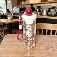 JM Gobelet en plastique flottant anti-fuite, grande capacité, portable, avec paille intégrée, pour thé aux perles, design cartoon de haute qualité