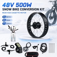Kit de conversion pour vélo électrique Fat Bike avec moteur de moyeu arrière 48V 500W, câble étanche, accélérateur à pouce et assistance au pédalage (PAS)