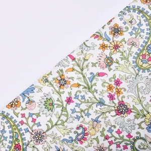 Hot Selling 75gsm Liberty Fabric 100% Cotton Tana Lawn Flower Fabric For Dress