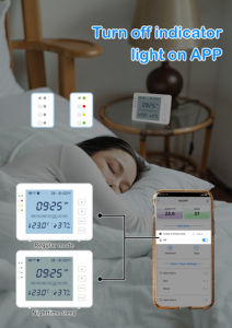 Thermomètre numérique WiFi et hydromètre intelligent WiFi-Moniteur de température et d'humidité, 3 alarmes, thermo-hydromètre rechargeable - Product Image 3
