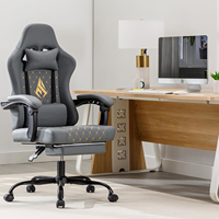 Chaise de luxe pour PC Allemagne Logo brodé Special X Mark Design Grey Racing Stuhl Design Gamer Chair Gaming Stuhl avec repose-pieds