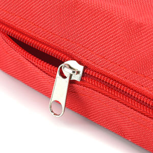 Tas Kosmetik Ramah Lingkungan Grosir Custom, Dapat Digunakan Kembali, Berbahan Kain Oxford Abu-abu Daur Ulang dengan Pola Titik dan Logo Custom - Product Image 6