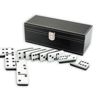 Double six dominos en cuir personnalisé 28 tuiles colorées jeu de dominos pour adultes